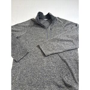 SWEATER 1/4 ZIP  MENS LARGE  Eddie Bauer  GRAY  Pullover Outdoor Front Pocket‎